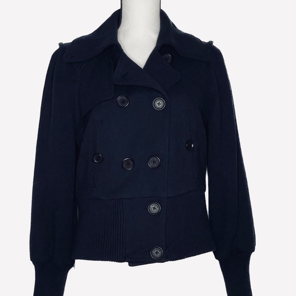 Armani Exchange Jackets & Blazers - $129 Armani Exchange Double Breasted Navy Blue Rayon Wool Pea Coat Size M
